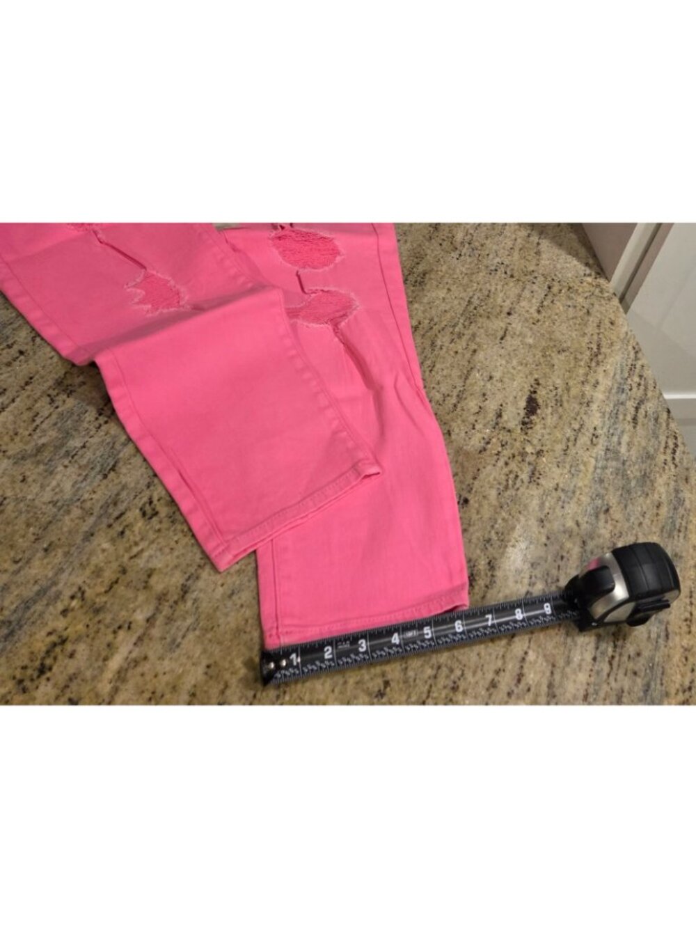 New! Arizona Jeans 17 Juniors 36x27" Neon Hot Pink Ankle Mid Stretch Distressed - Picture 6 of 13